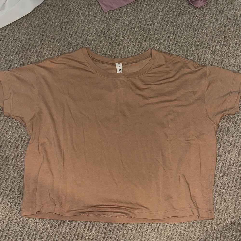 Casual Brown Short Sleeve Women's Tee